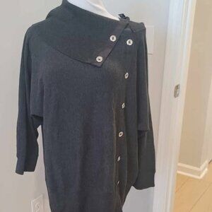 NWT White House Black Market XL Charcoal Cowl-neck Sweater